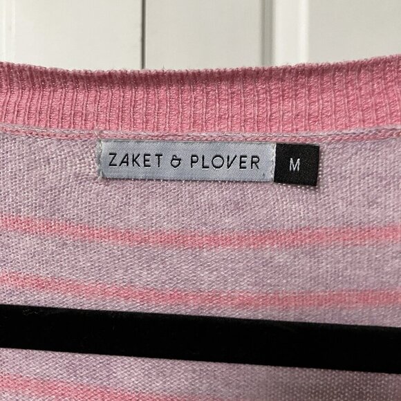 Zaket & Plover Sweater Womens M Pink Knit Striped Multicolour Pullover - Picture 4 of 6